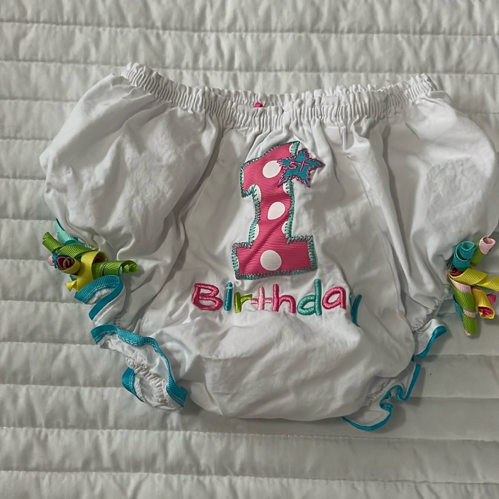 First birthday bloomers